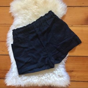 100% Linen Shorts Navy Blue size S
